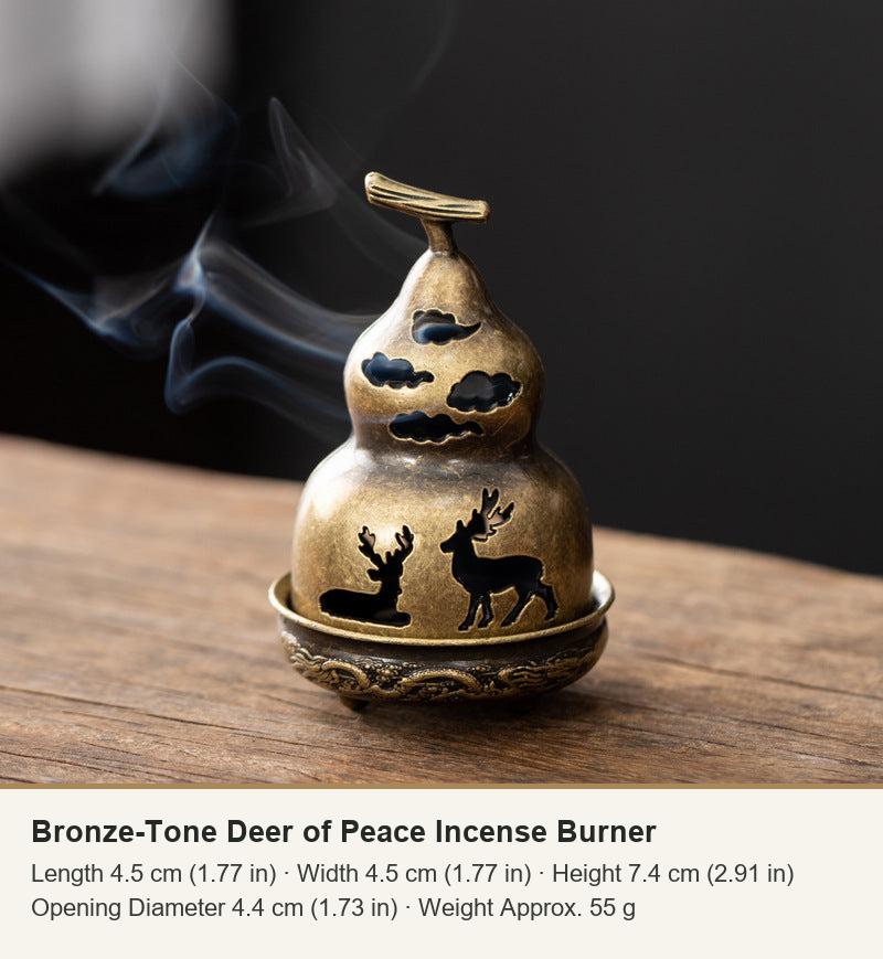 Bronze-Tone Deer of Peace Incense Burner