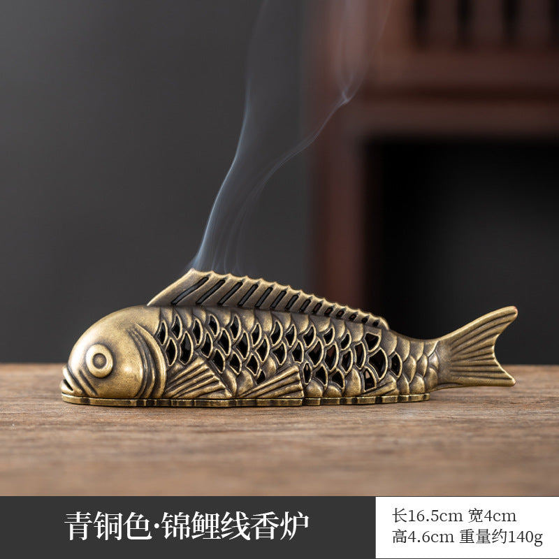 Chinese creative antique aromatherapy stove mini elephant foot lotus stove copper alloy household sandalwood pan incense three-legged stove ornament