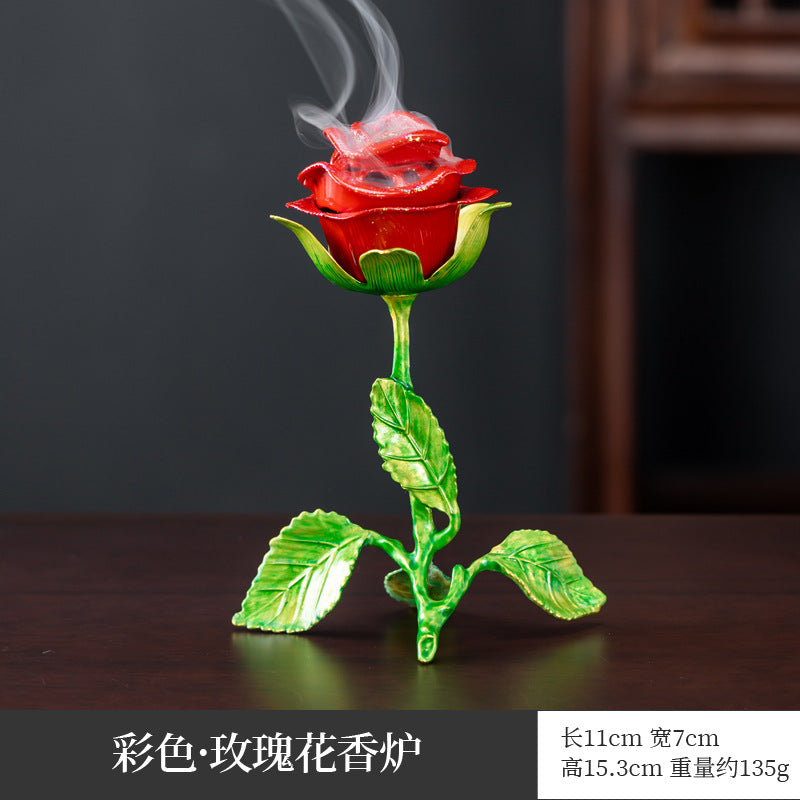 Cross-border explosive alloy creative small incense burner, auspicious cloud disk incense burner, incense road ornament, unicorn elephant tiger three-legged tripod burner