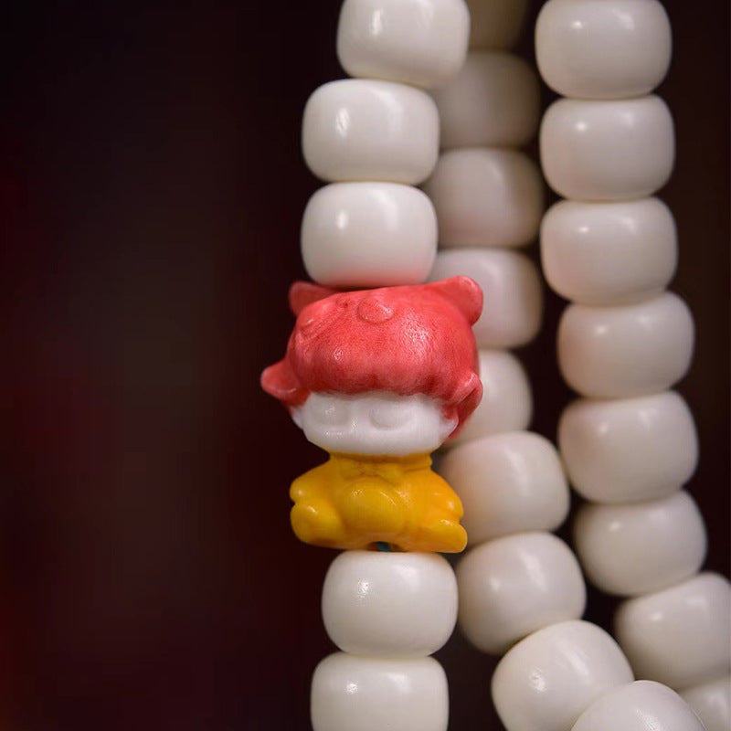 EverestArtstudios blessed EverestArtstudios Natural Yak Bone 108-Bead Mala with Antler Accents