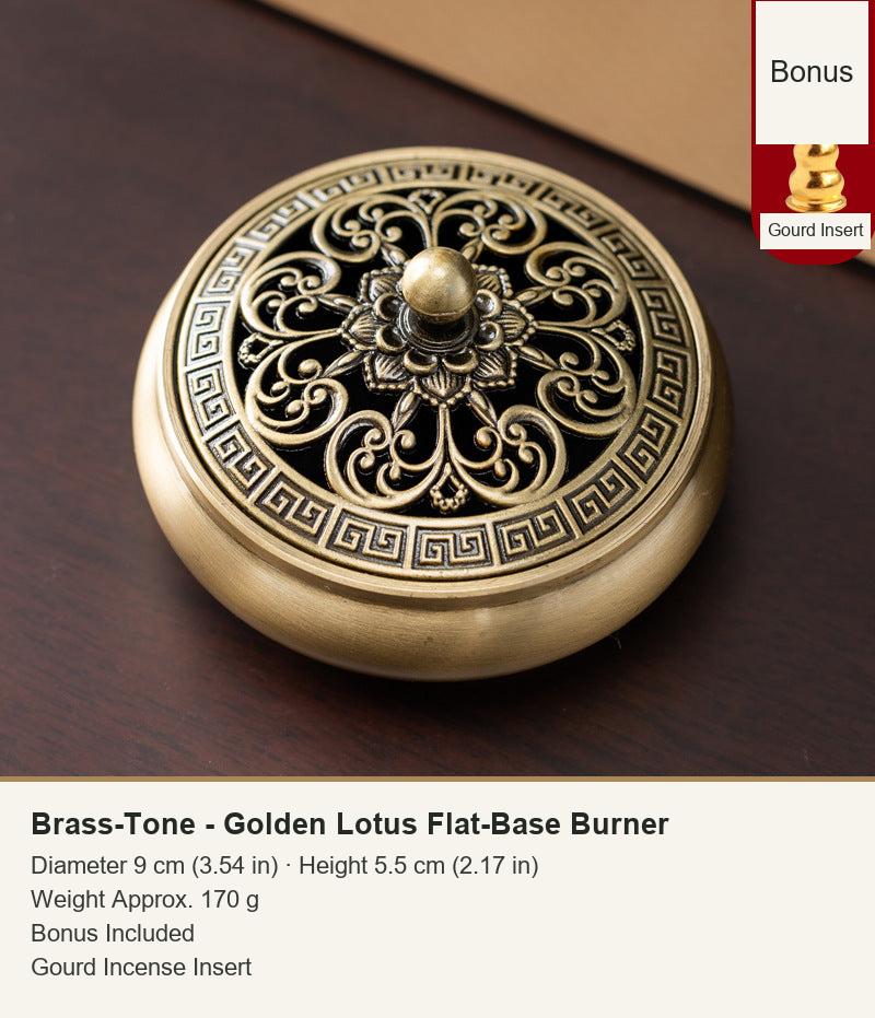 Brass-Tone - Golden Lotus Flat-Base Burner