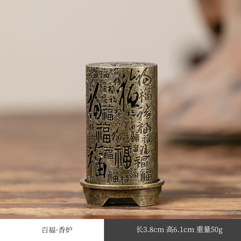 Xiangyun incense burner, hollow lotus burner, mini lotus seed aromatherapy burner, three-legged copper burner, porous Baolian lamp Boshan burner
