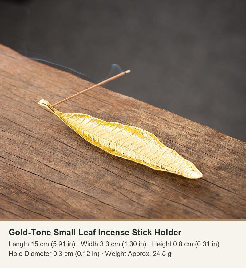Gold-Tone Small Leaf Incense Stick Holder