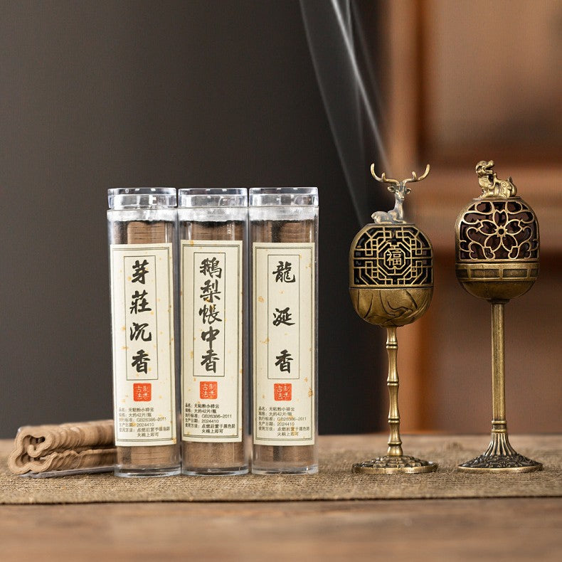 Fulu hollowed-out aromatherapy burner, incense road without sticky powder, Xiangyun small incense burner accessories, indoor high-foot burner, office tea room ornament