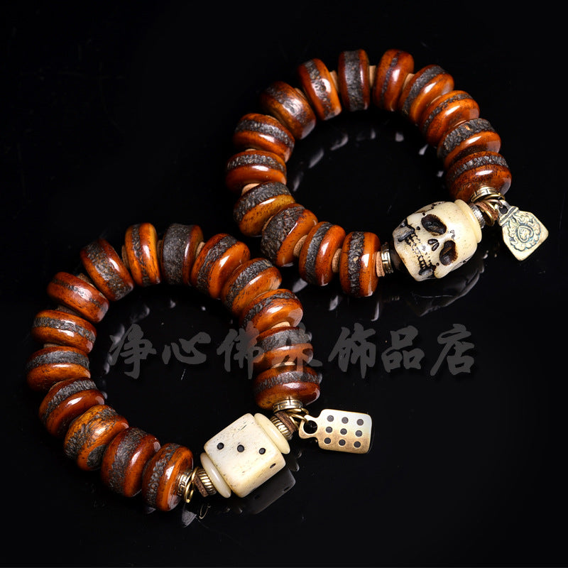 EverestArtstudios 骨碟珠骷髏裝飾手鍊