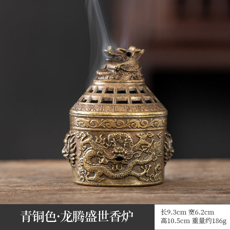 Xiangyun incense burner, hollow lotus burner, mini lotus seed aromatherapy burner, three-legged copper burner, porous Baolian lamp Boshan burner