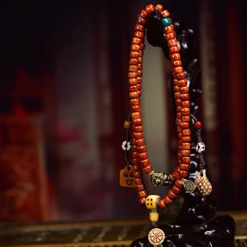 EverestArtstudios blessed EverestArtstudios Tibetan Vintage Camel Bone 108-Bead Mala with Zaki Lhamo Clip