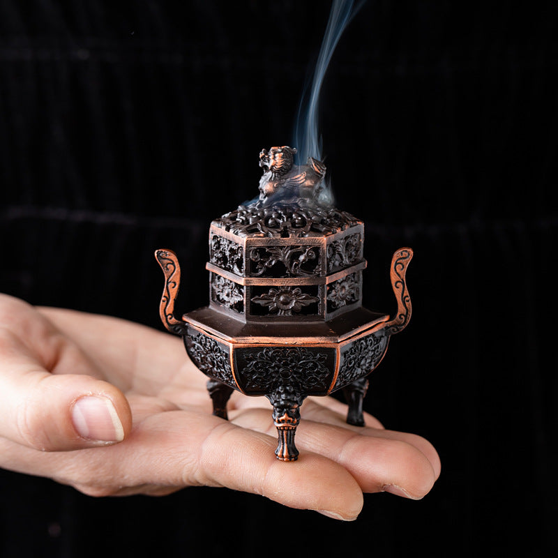 New Chinese sandalwood agarwood stove, small auspicious cloud incense stove, household three-legged mini unicorn tripod stove, indoor tea ceremony incense burner