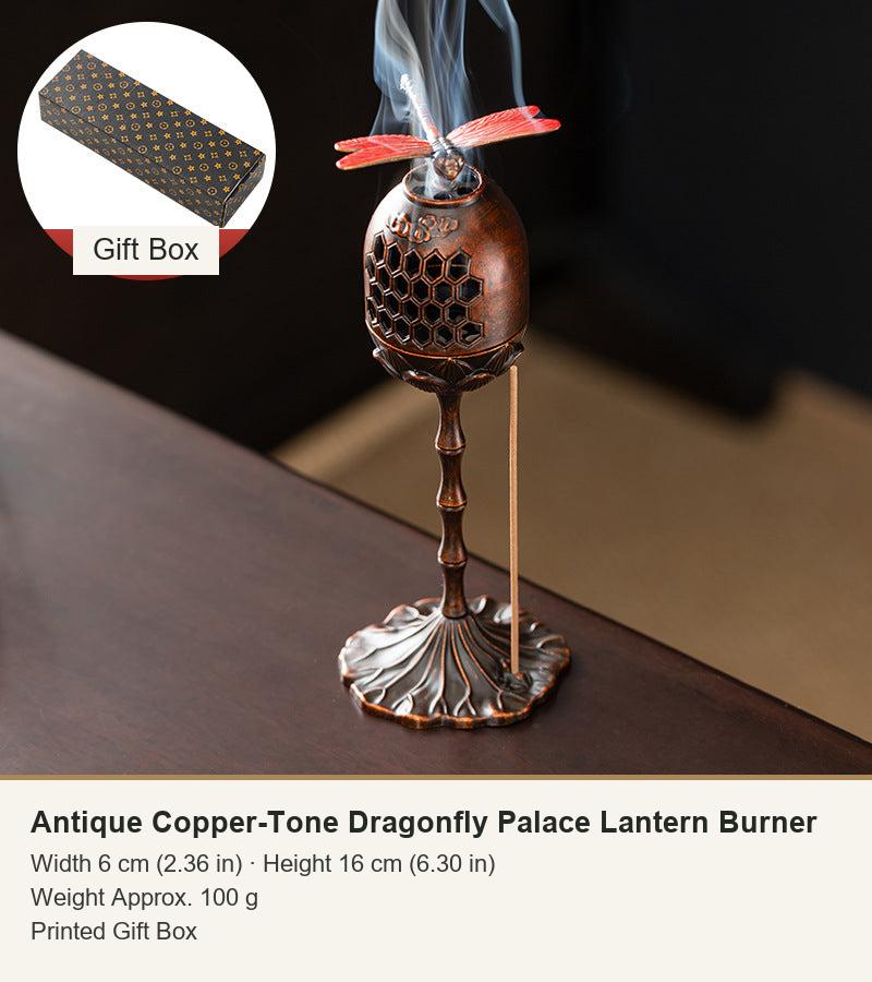 Antique Copper-Tone Dragonfly Palace Lantern Burner