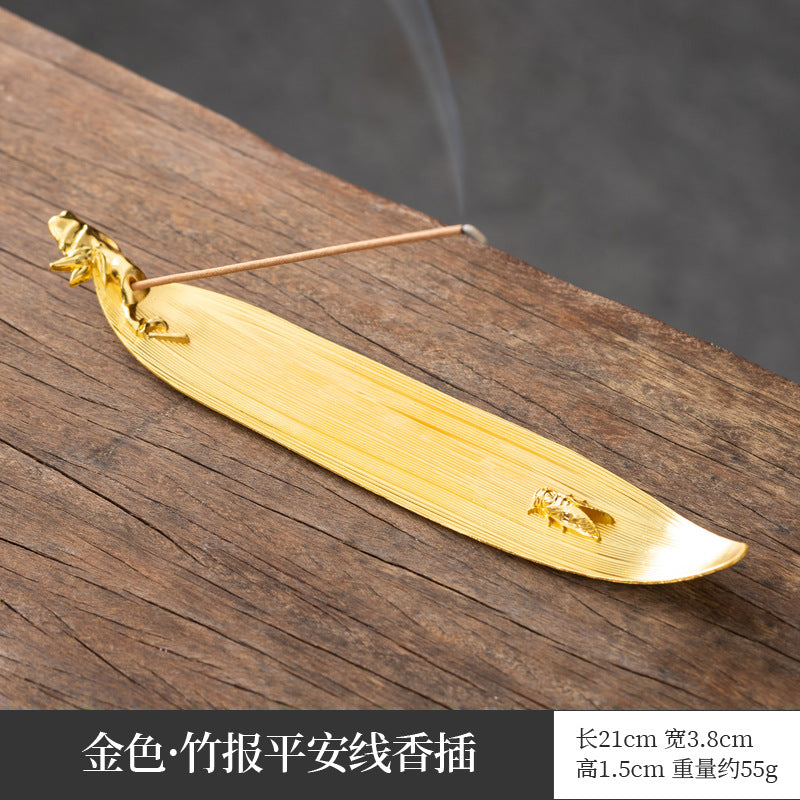 仿古祥云线香插创意香道檀香盘香炉佛堂茶道莲花沉香香炉配件