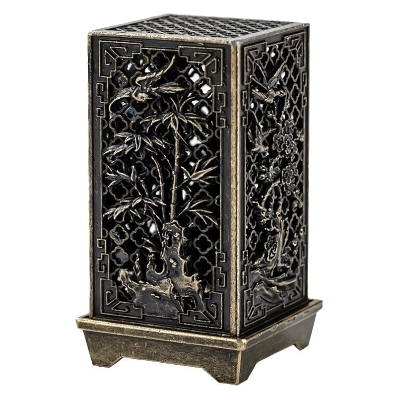 Vertical Baifu furnace is happy with the eyebrows and hollow incense burner office ornament creative alloy incense burner