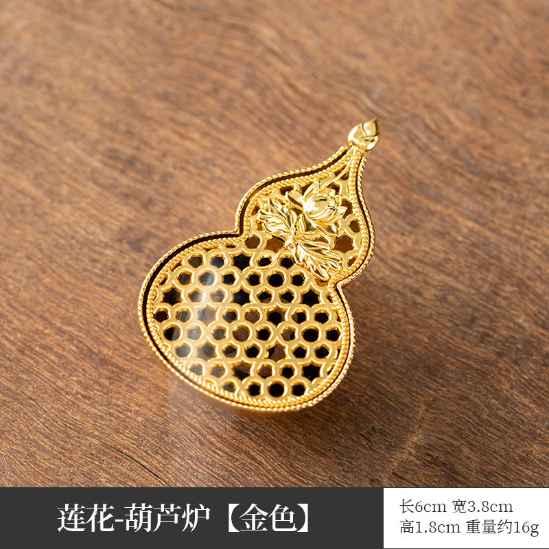Xiangyun incense burner, hollow lotus burner, mini lotus seed aromatherapy burner, three-legged copper burner, porous Baolian lamp Boshan burner