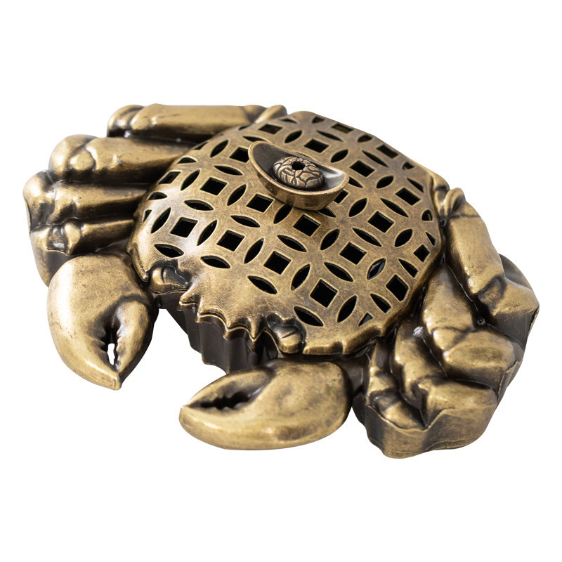 Creative crab plate incense burner indoor household aromatherapy burner tea ceremony ornament windfall ingot line incense insert handicraft tea pet