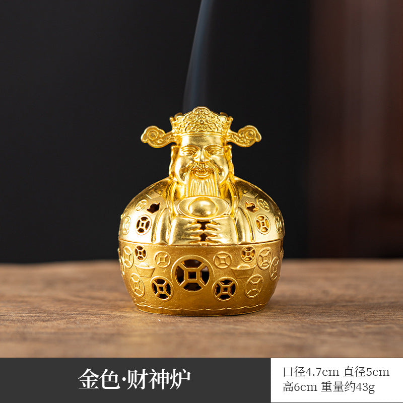 Manufacturer wholesale alloy small incense burner retro Zen Boshan small incense burner household dragon and phoenix plate incense burner incense ornament