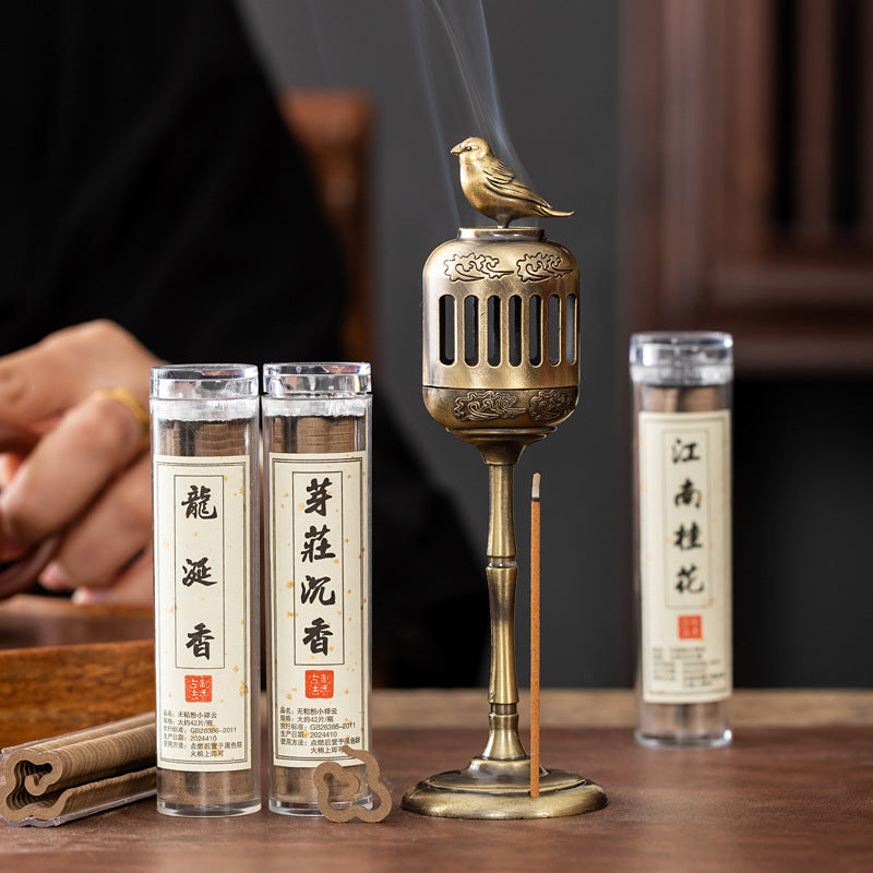 Golden magpie palace lamp incense burner, no sticky powder, auspicious cloud sandalwood incense burner, household indoor aromatherapy burner, office tea room ornament