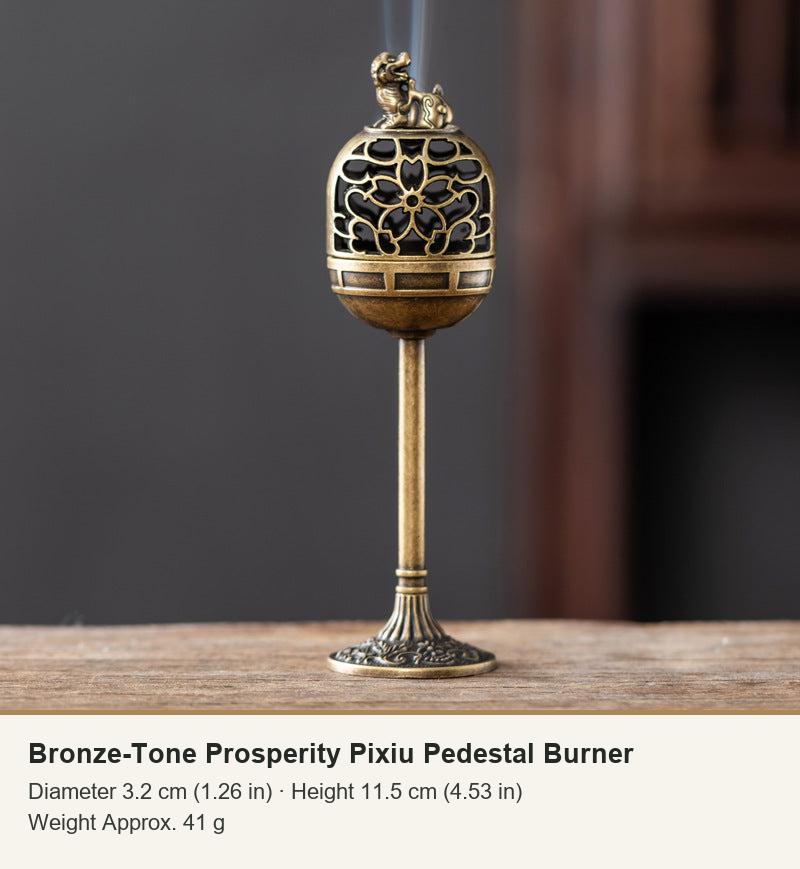 Bronze-Tone Prosperity Pixiu Pedestal Burner