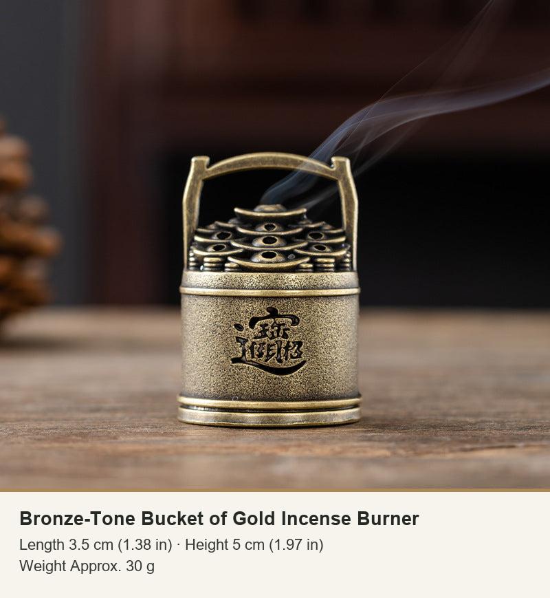 Bronze-Tone Bucket of Gold Incense Burner