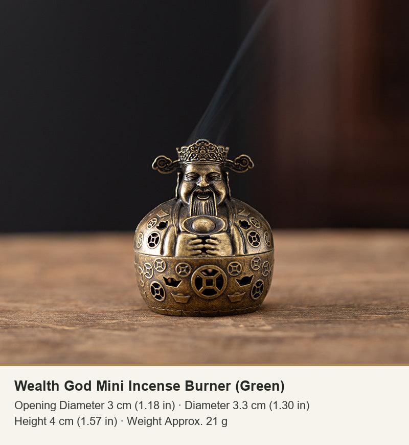 Wealth God Mini Incense Burner (Green)