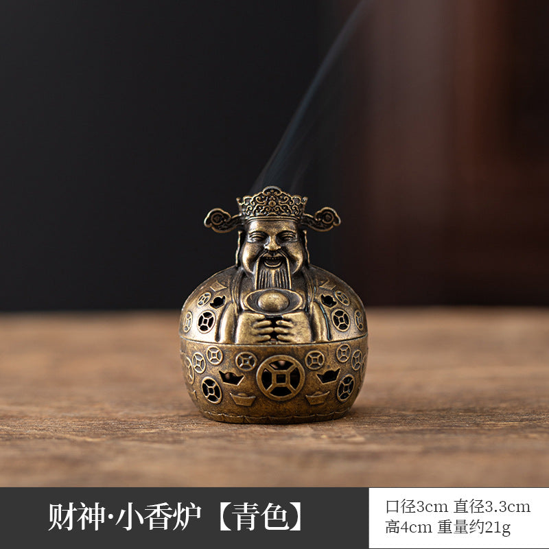Manufacturer wholesale alloy small incense burner retro Zen Boshan small incense burner household dragon and phoenix plate incense burner incense ornament