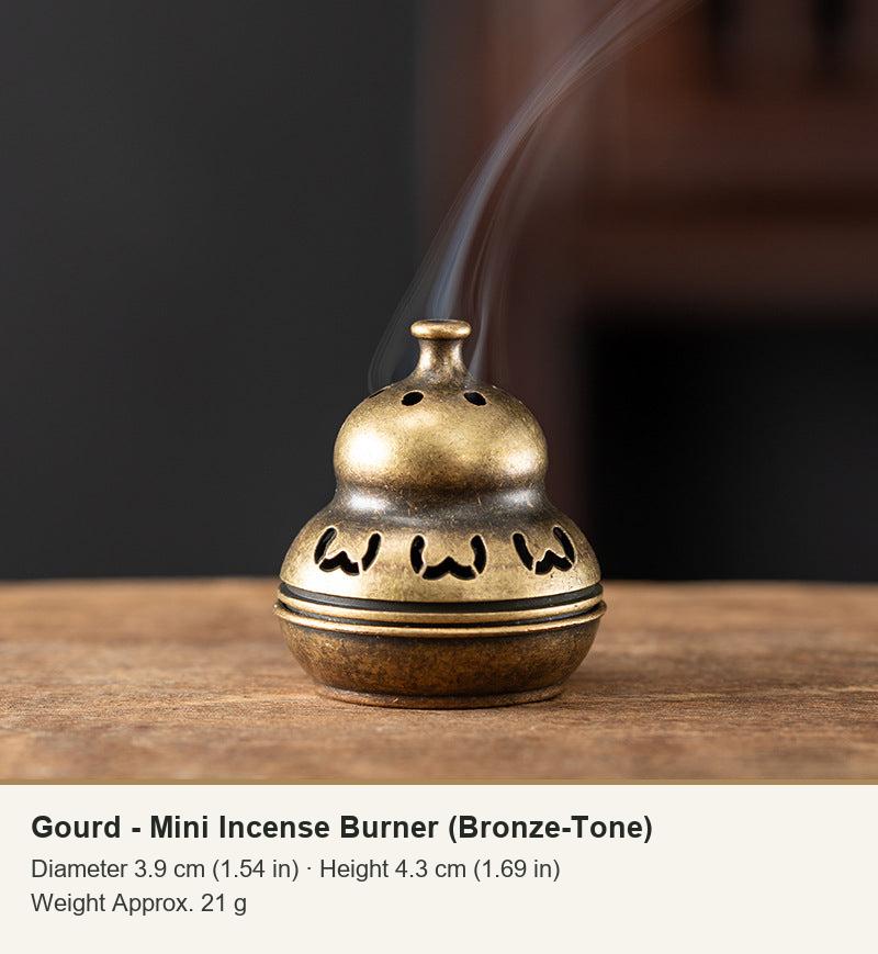 Gourd - Mini Incense Burner (Bronze-Tone)
