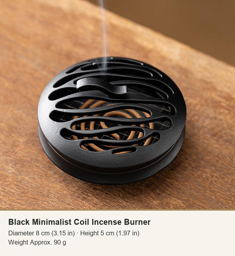 Black Minimalist Coil Incense Burner