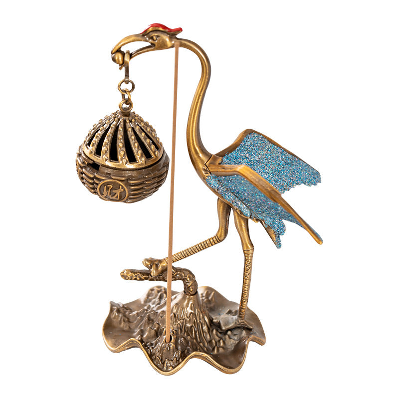 Douyin popular crane hanging stove antique ornament household indoor small auspicious cloud sandalwood tea ceremony incense Chinese aromatherapy stove