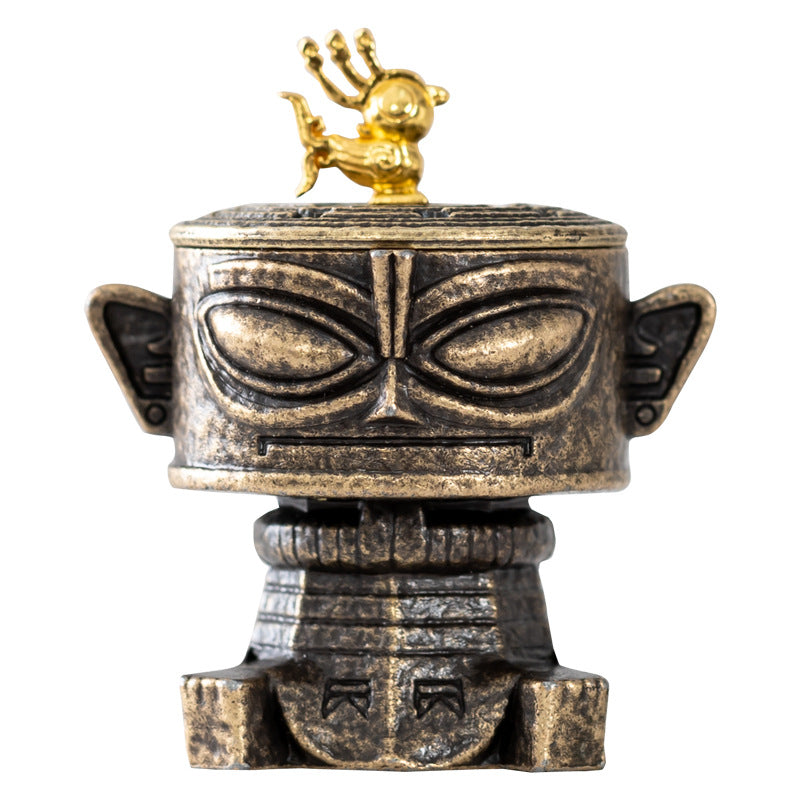 Sanxingdui Creative Indoor Small Xiangyun Disk Incense Burner Lucky Treasure Mini Hollow Aromatherapy Burner Ornament Incense Burner