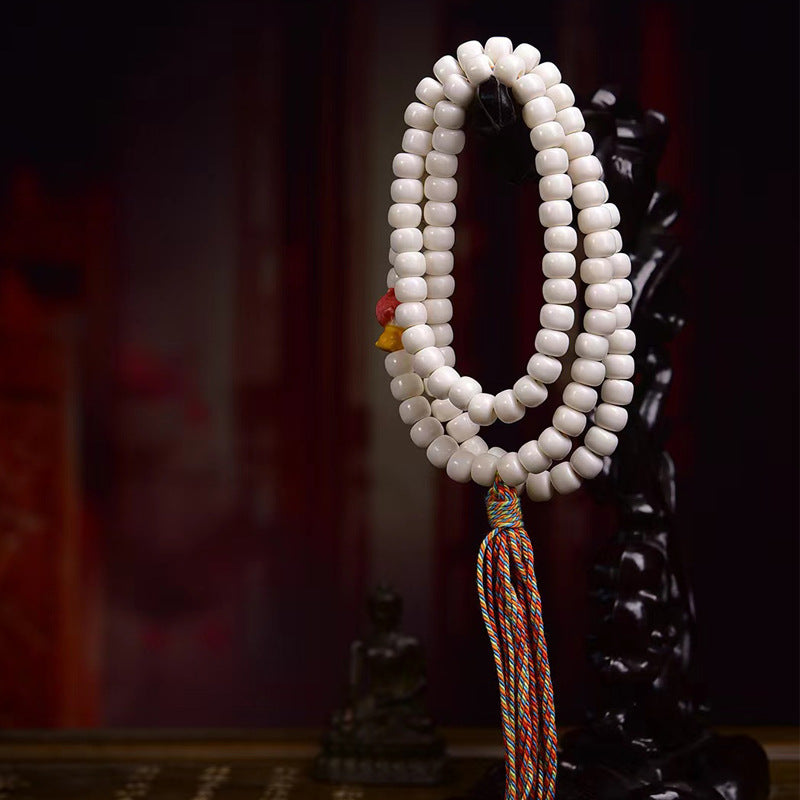 EverestArtstudios blessed EverestArtstudios Natural Yak Bone 108-Bead Mala with Antler Accents