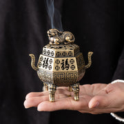仿古铜合金貔貅香炉 室内盘香炉 麒麟神兽香薰炉 茶道办公室桌面香炉