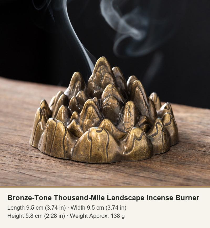 Bronze-Tone Thousand-Mile Landscape Incense Burner