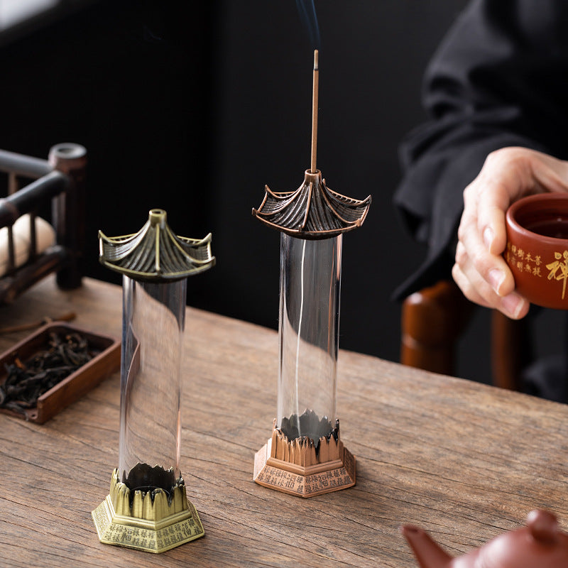 Creative antique gazebo backflow incense burner ornamental ornament antique household backflow smoke aromatherapy burner Chinese aromatherapy burner