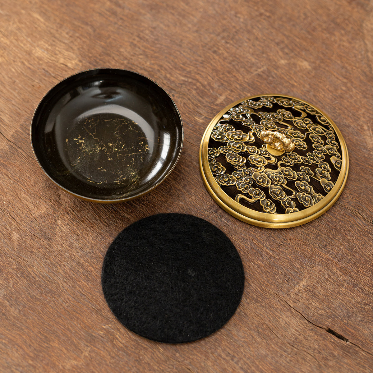 如意祥雲蓋香爐四件套檀香爐家用室內沉香艾草桂花香薰爐鏤空薰香爐