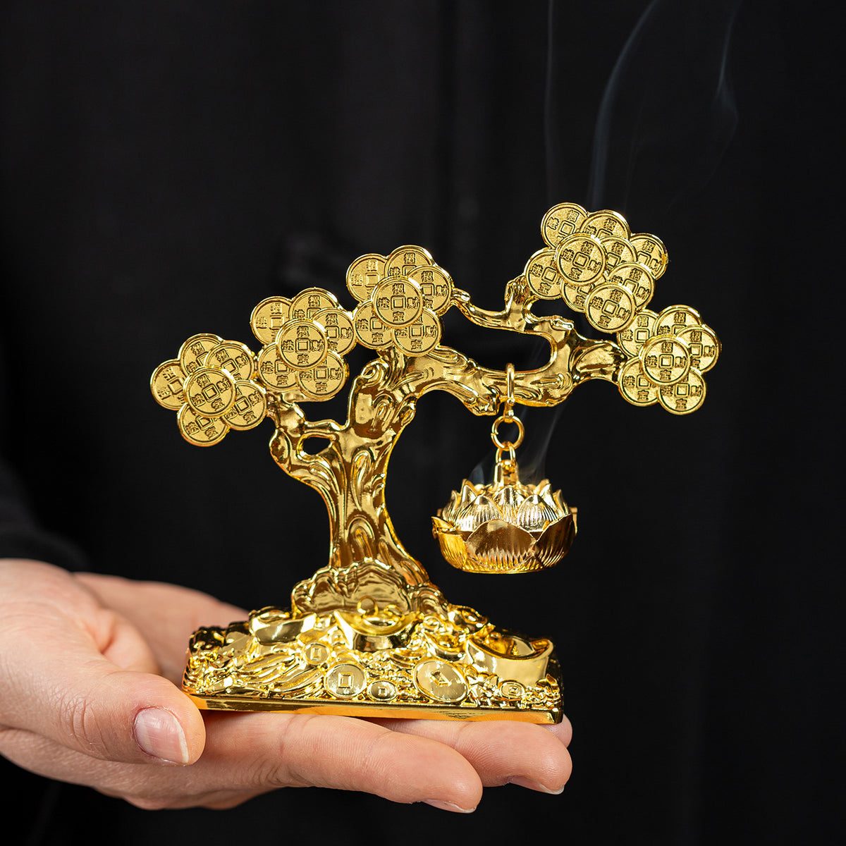 Cross-border hot sale ingot cash tree aromatherapy burner small auspicious cloud disk incense burner welcome pine hanging furnace hanging furnace creative ornament