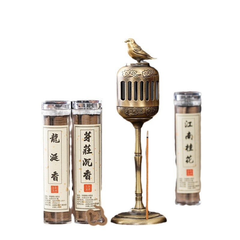 Golden magpie palace lamp incense burner, no sticky powder, auspicious cloud sandalwood incense burner, household indoor aromatherapy burner, office tea room ornament
