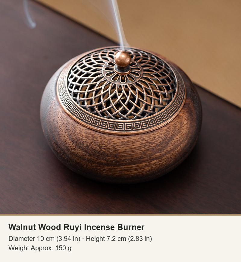 Walnut Wood Ruyi Incense Burner