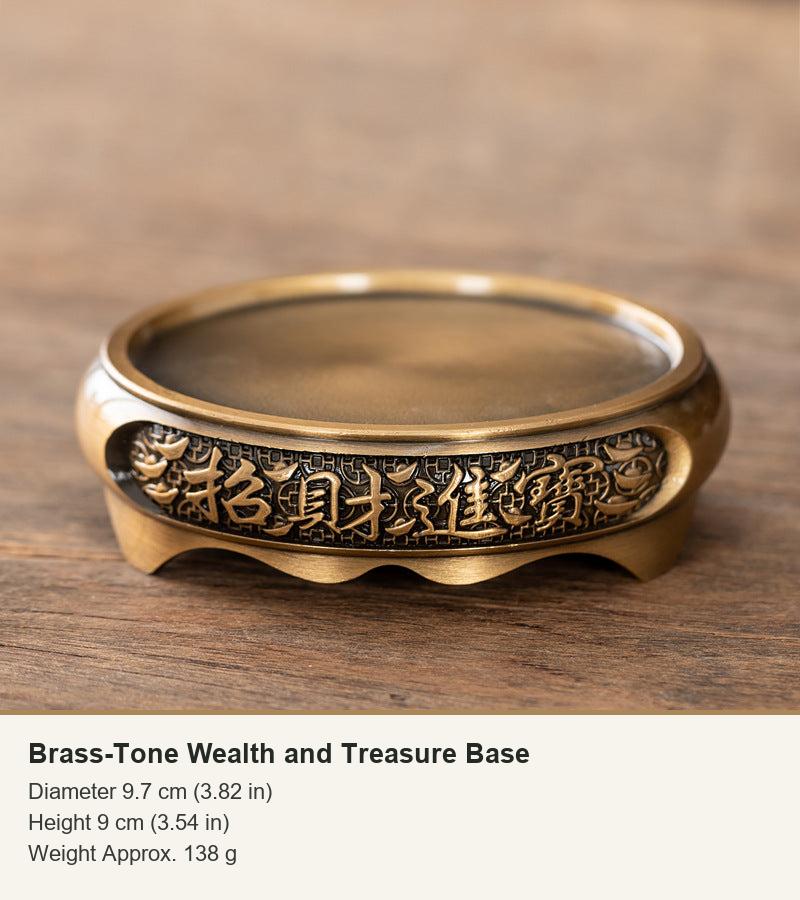 Brass-Tone Wealth and Treasure Base
