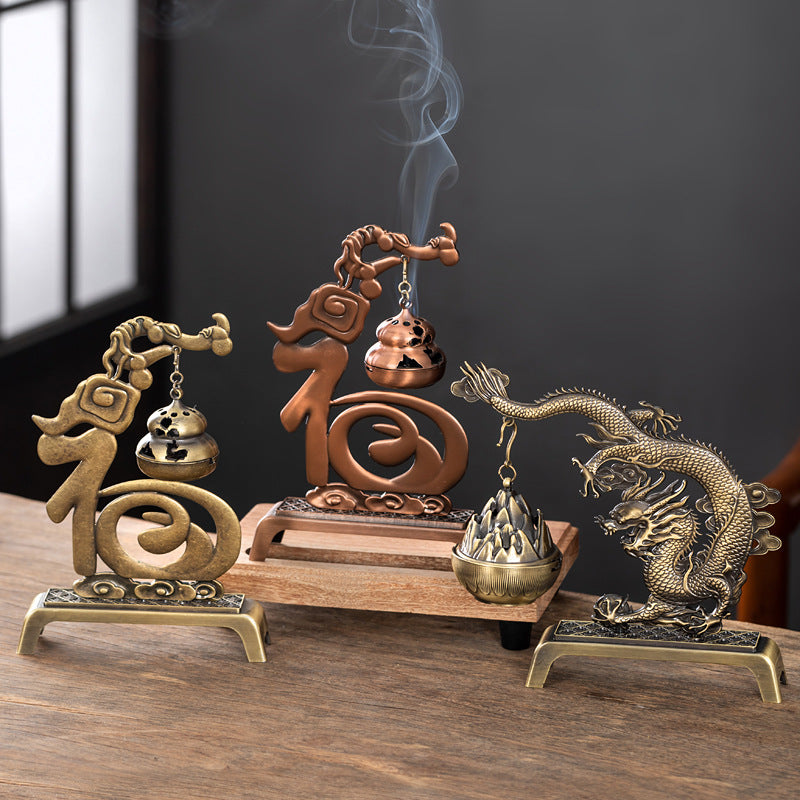 福祿香薰爐，小祥雲盤香爐，桌面擺件，現代家居玄關裝飾，創意香爐