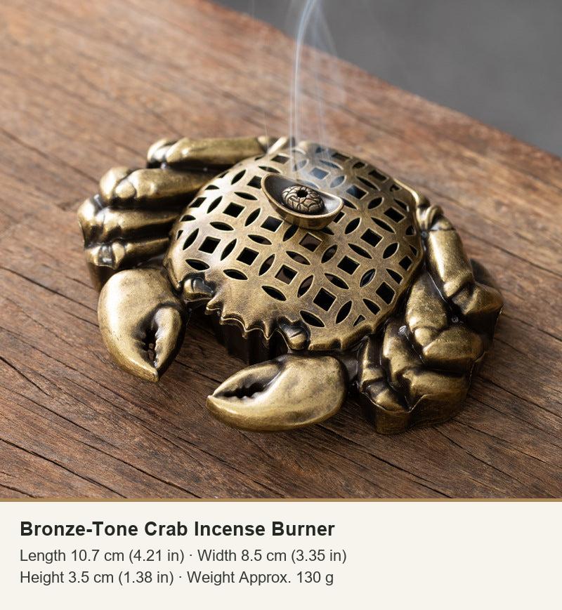Bronze-Tone Crab Incense Burner
