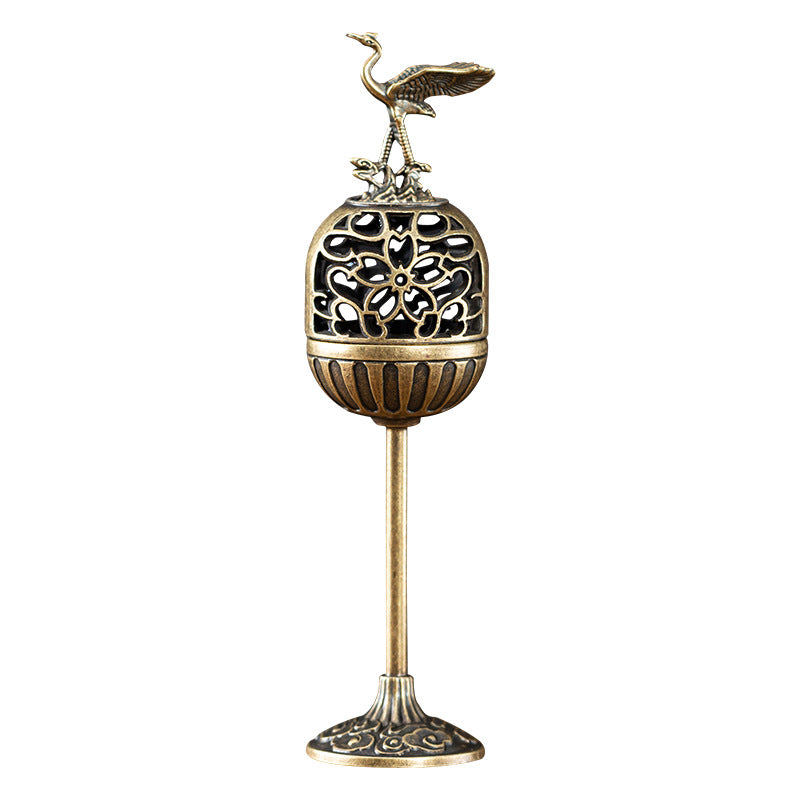 Douyin explosion wing spreading small crane palace lamp stove high foot stove alloy Chinese aromatherapy stove household indoor incense ornament
