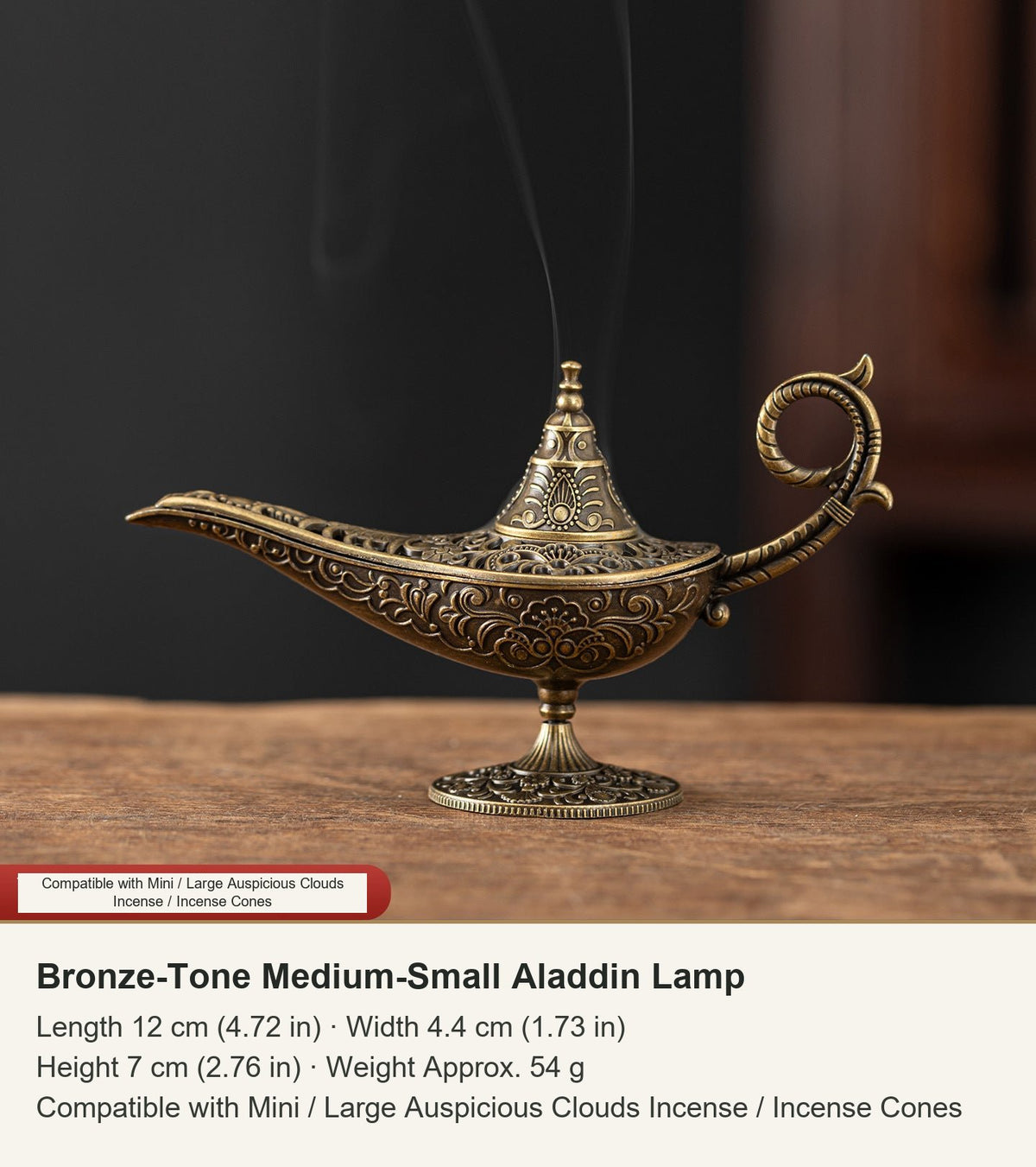 Bronze-Tone Medium-Small Aladdin Lamp