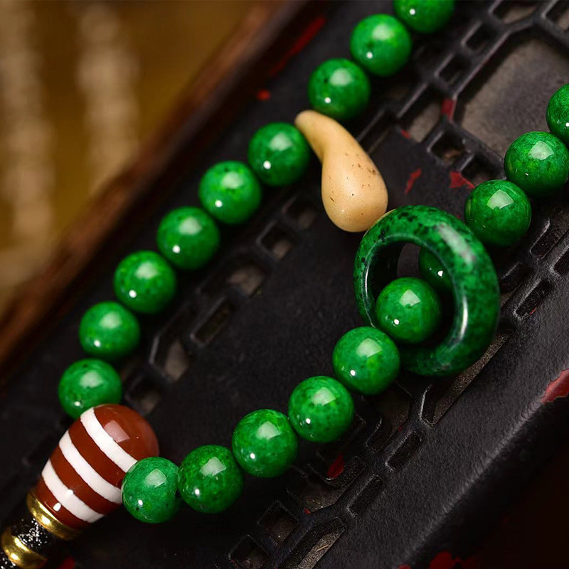 EverestArtstudios blessed EverestArtstudios Tibetan Horn-Look 108-Bead Mala with Agate and Bone Accents