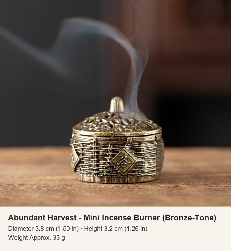 Abundant Harvest - Mini Incense Burner (Bronze-Tone)
