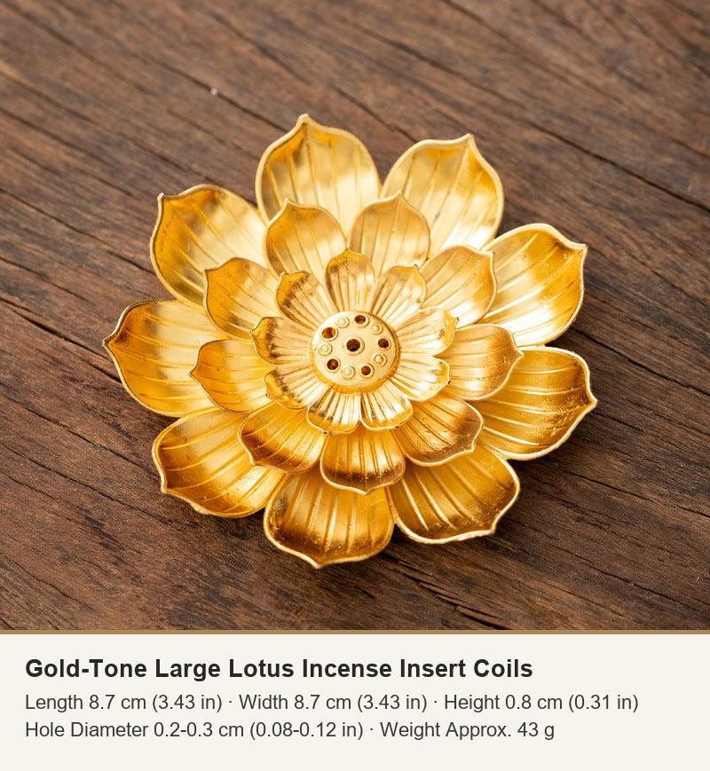 Gold-Tone Large Lotus Incense Insert Coils