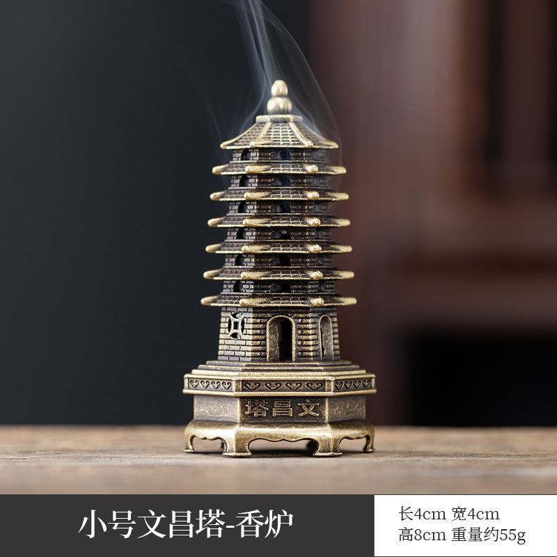 Chinese creative antique aromatherapy stove mini elephant foot lotus stove copper alloy household sandalwood pan incense three-legged stove ornament