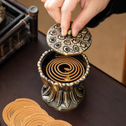 Baolian lantern lotus Zen copper alloy antique plate incense burner household indoor sandalwood aromatherapy stove plate incense burner ornament