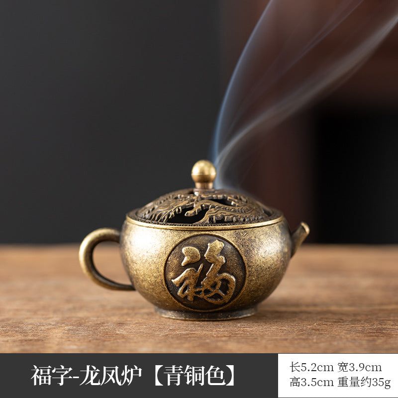 Xiangyun incense burner, hollow lotus burner, mini lotus seed aromatherapy burner, three-legged copper burner, porous Baolian lamp Boshan burner