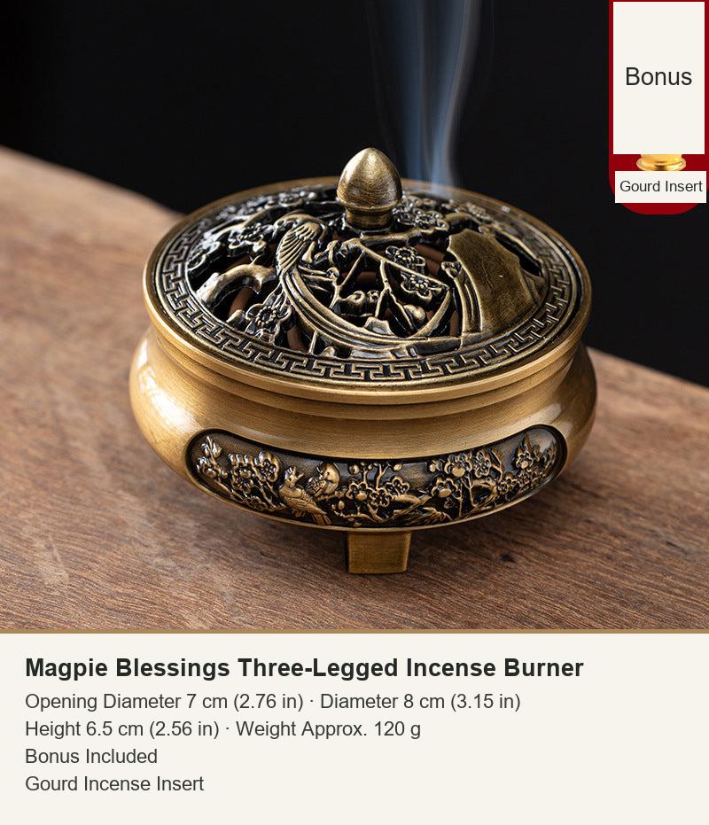 Magpie Blessings Three-Legged Incense Burner