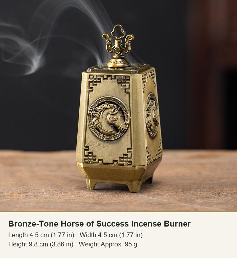Bronze-Tone Horse of Success Incense Burner