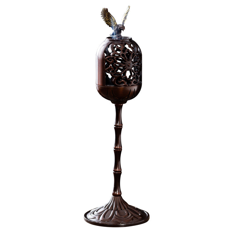 Dapeng wing spreading palace lamp stove rich pattern high foot stove no stick powder small auspicious cloud incense plate incense burner tabletop ornament