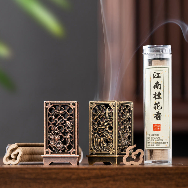 Cross-border hot-selling small incense burner hollow creative alloy small incense burner office incense burner ornament plate incense burner